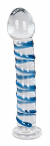 87Skleněné dildo Arts Clair Bleu (17 cm)