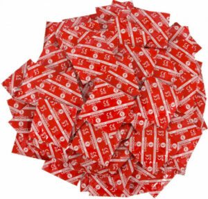 London – červené kondomy