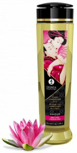 Shunga Amour masážní olej lotos (240