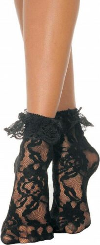 64Krajkové ponožky Lace Ruffle