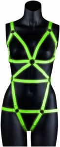 Dámský zeleno-černý svítící harness Glow